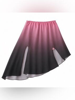 Material Girl Pink and Black Ombre Flowy Vertical Skirt